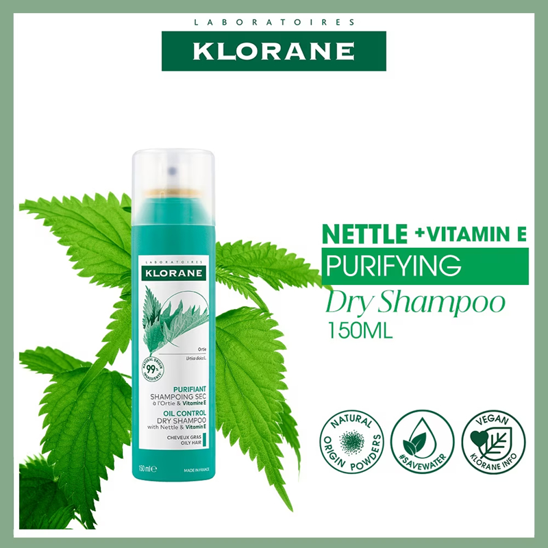 KLORANE Oil Control Dry Shampoo With Nettle + Vitamin E 150ml