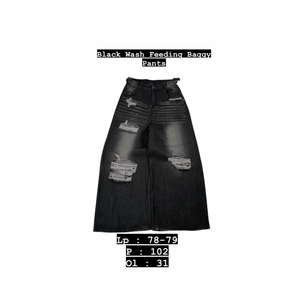 Baggy Washed Black Reworked y2k