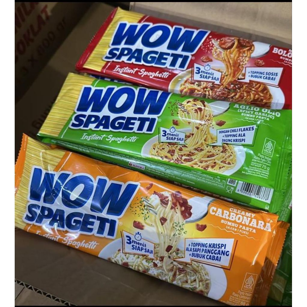 

Wow Spageti Paket 3 Pcs - Carbonara/Bolognese/Aglio Olio