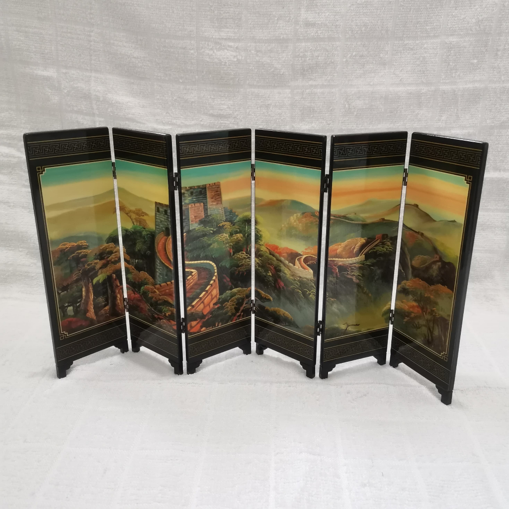 Mini Folding Screen Room Divider/ Mini Sketsel Tembok Besar China Preloved