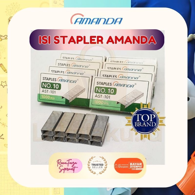 

Isi Ulang Stapler No 10 Amanda AST-101 – 10 Kotak Staples Galvanis Anti Macet Harga Murah