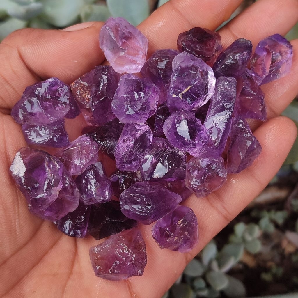 bongkahan batu amethyst brazil asli natural 99% clean / batu amethyst brazil / bahan batu amethyst /