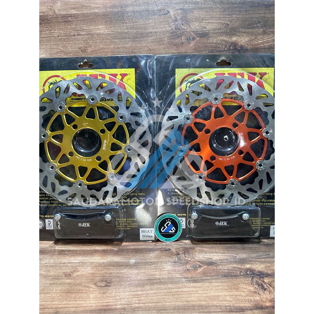 DISC BRAKE PIRINGAN CAKRAM FLOATING CNC JFK+BREKET 260MM BEAT | SCOOPY | SPACY | VARIO 110/125/150