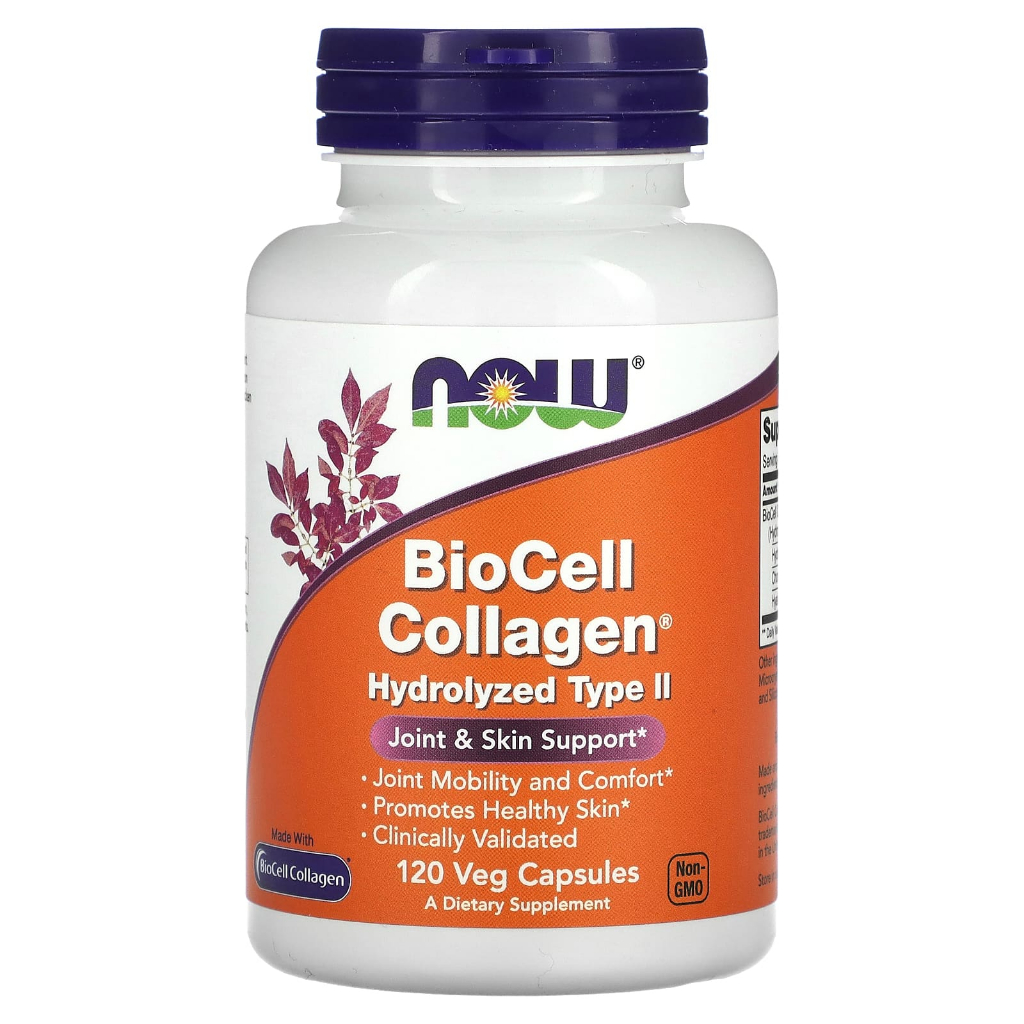 NOW Foods BioCell Collagen Hydrolyzed Type II 120 Veg Capsules