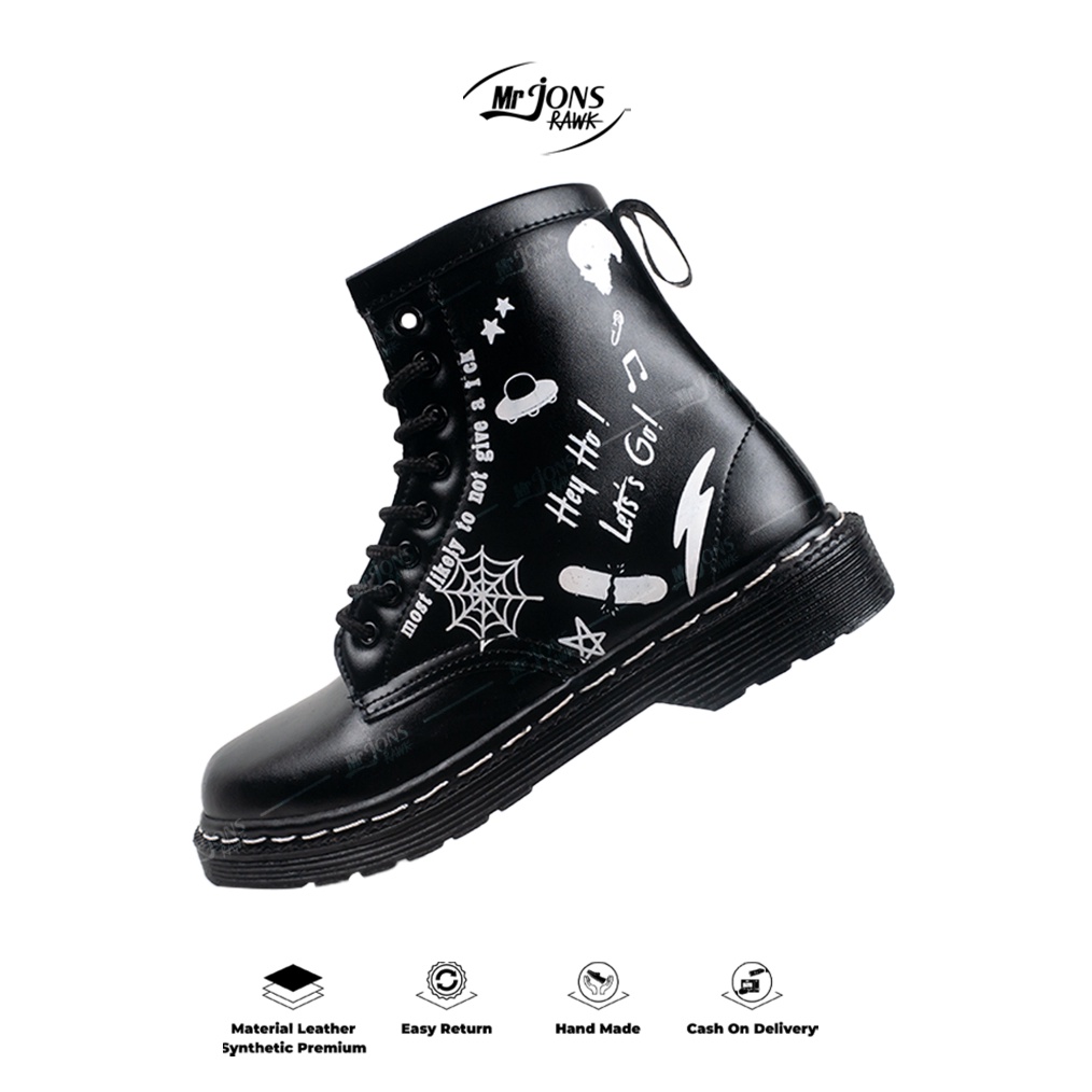 KODE K99Z MrJonsrawk Official  Sepatu Boot Pria Leather Shoes Clasic Model Boots High 8 Hole Bermoti