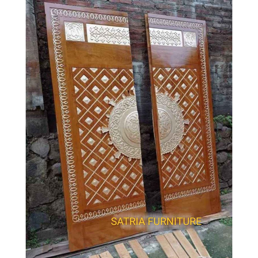 pintu jati masjid pintu mushola pondok mewah langgar kayu jati asli pengrajin jepara