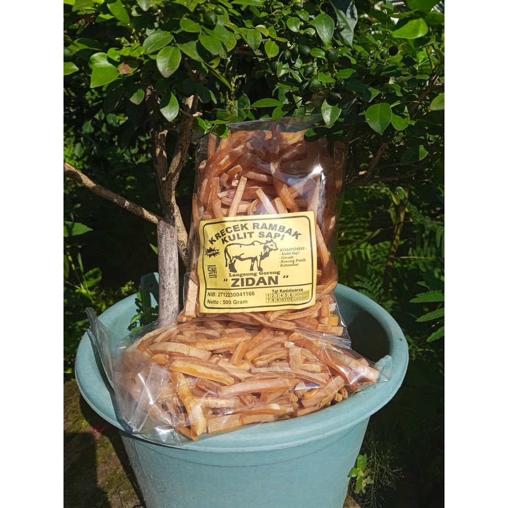 

Krecek Rambak kulit Sapi asli Bentuk Potongan Stik mie berat 500gr