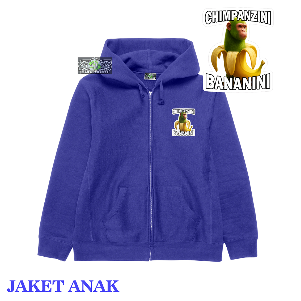 COD Jaket Anak Cowok Cewek ANOMALI CHIMPANZINI BANANINI Usia 3 Sampai 12 Tahun Premium Quality