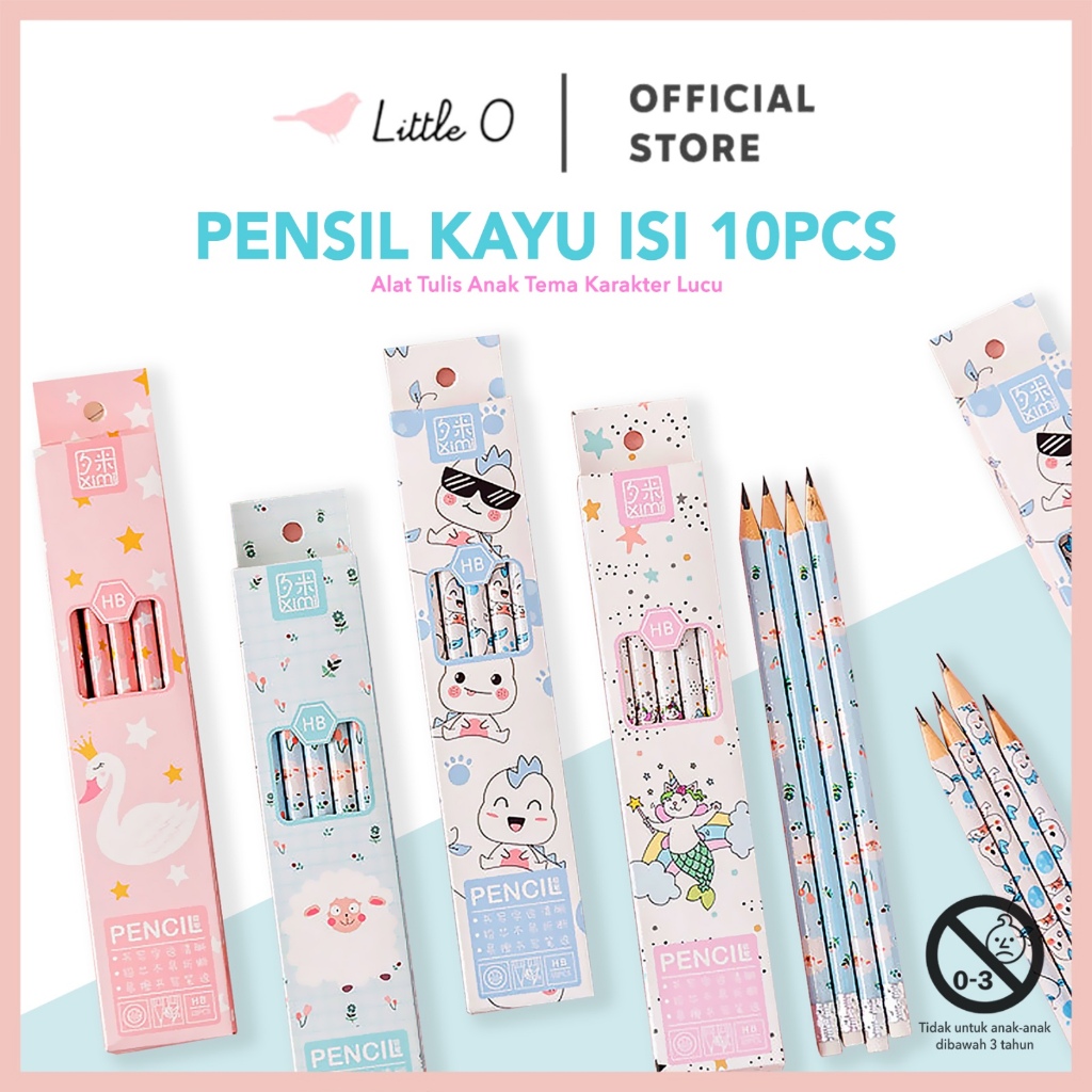 

Pensil Kayu isi 10 pcs Alat Tulis Anak Wooden Pencil Goodie Bag Ultah