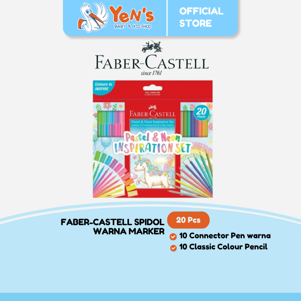 

Faber-Castell Spidol Warna Marker Connector Pen Pencil Neon Pastel special Inspiration set (20 Pcs)