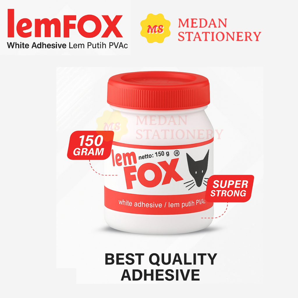 

LEM FOX 150 GRAM BOTOL MERAH ORIGINAL LEM KERTAS SERBAGUNA
