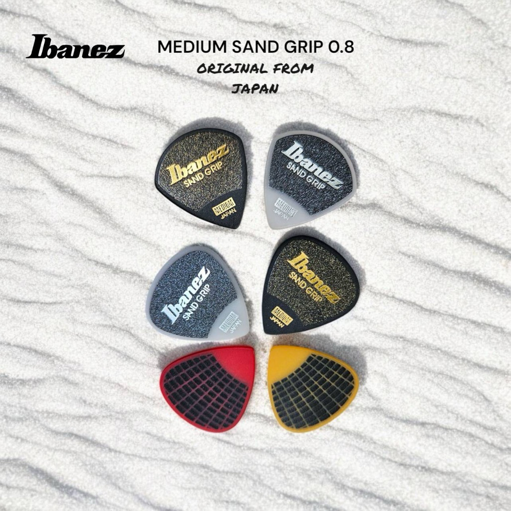 Pick Gitar Ibanez PA16MSG Sand Grip Teardrop Shape Medium 0.8 Original From Japan