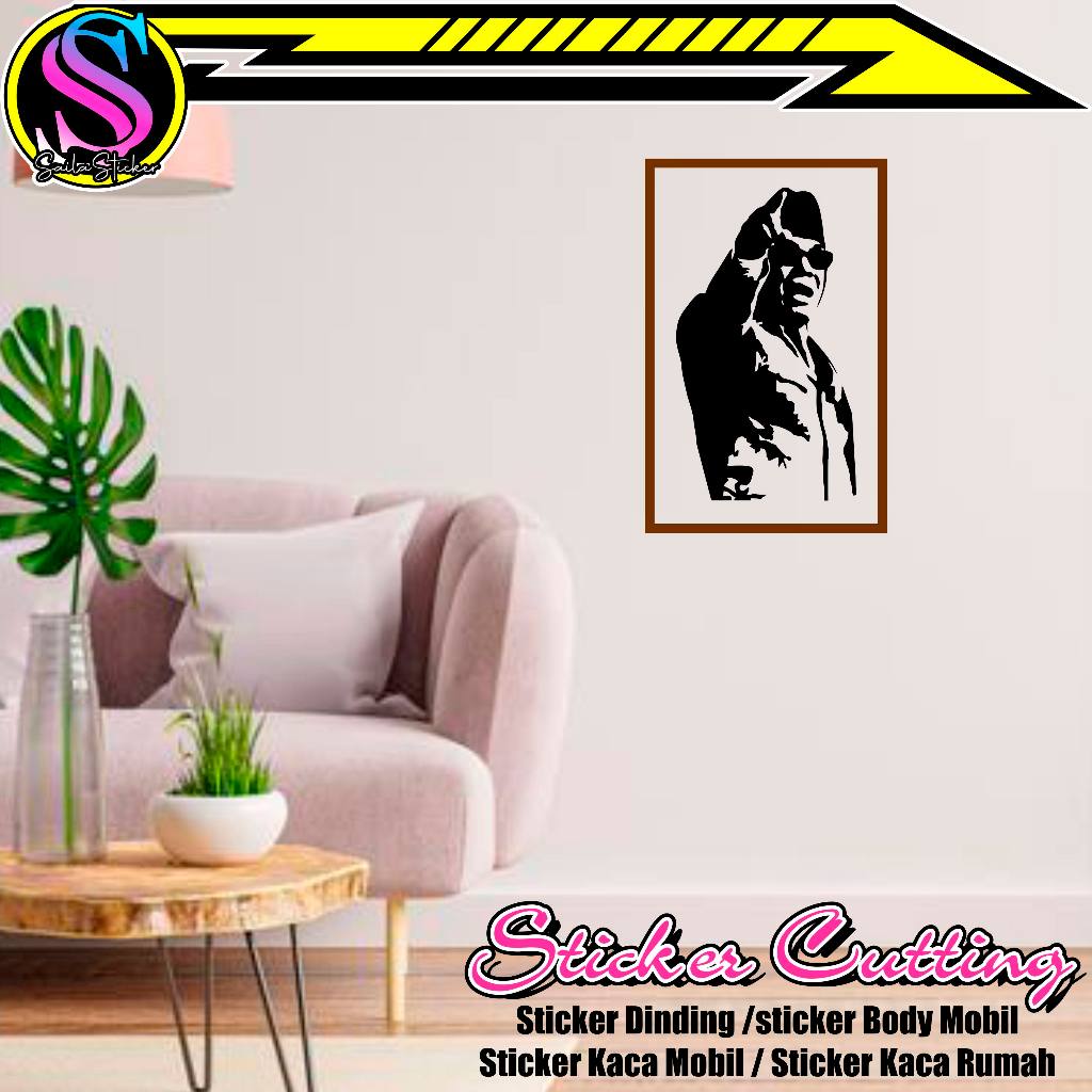 62/STICKER CUTTING/STIKER SILUET SOEKARNO/STIKER FOTO SOEKARNO/STIKER FOTO/SILUET FOTO SOEKARNO