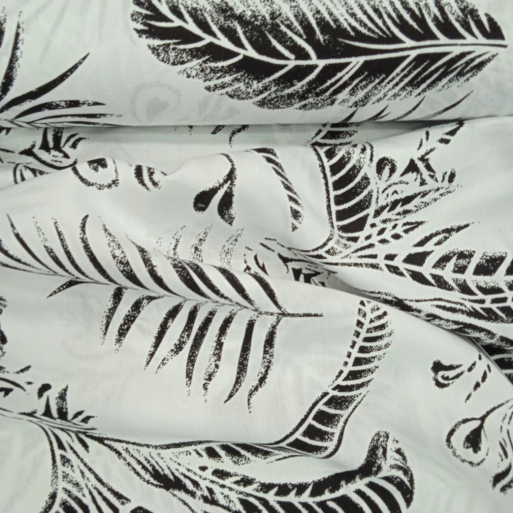 KAIN KATUN RAYON PREMIUM IMPORT MOTIF DAUN