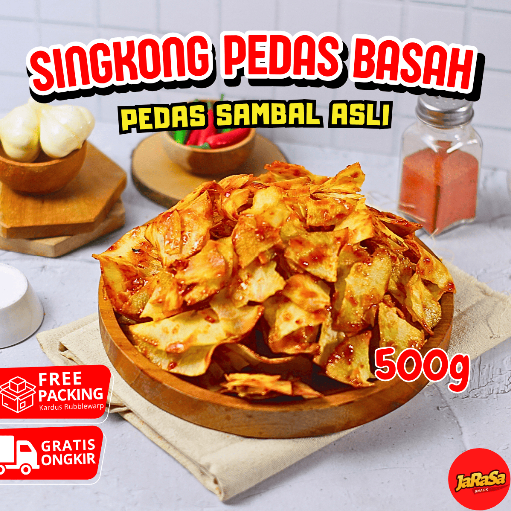 

KERIPIK SINGKONG PEDAS BASAH LENGKET 500 GRAM