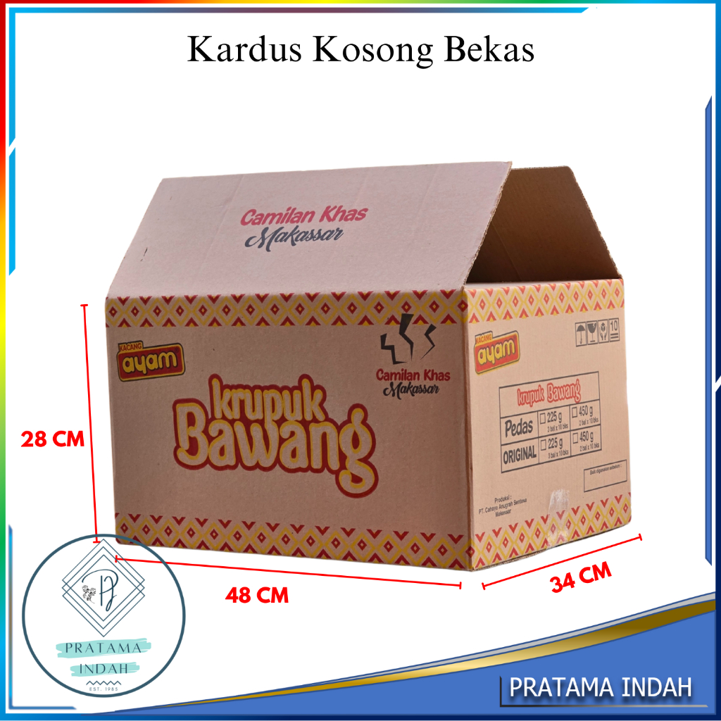

Kardus Kosong Bekas Kacang Ayam Kerupuk Bawang Ayam (Kualitas Terbaik)
