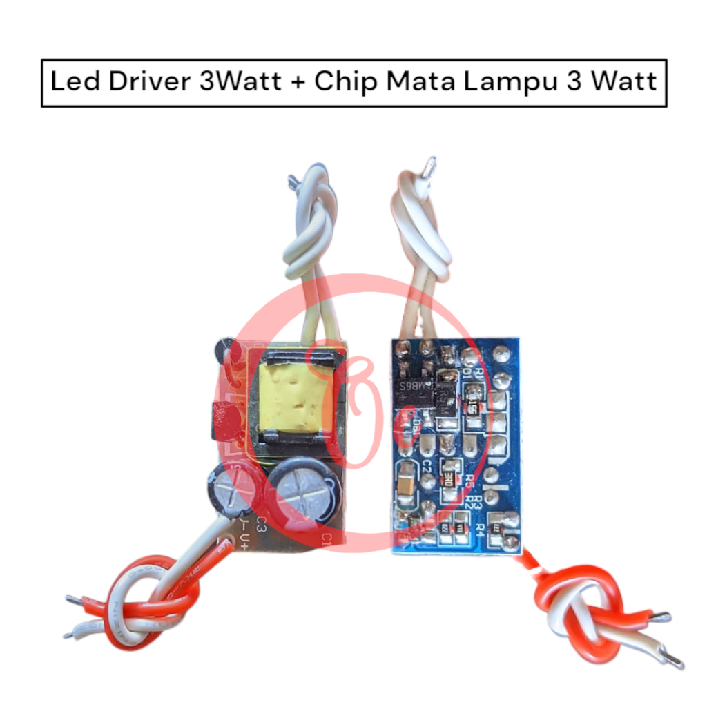 Led Driver 3Watt + Chip Mata Lampu 3 Watt