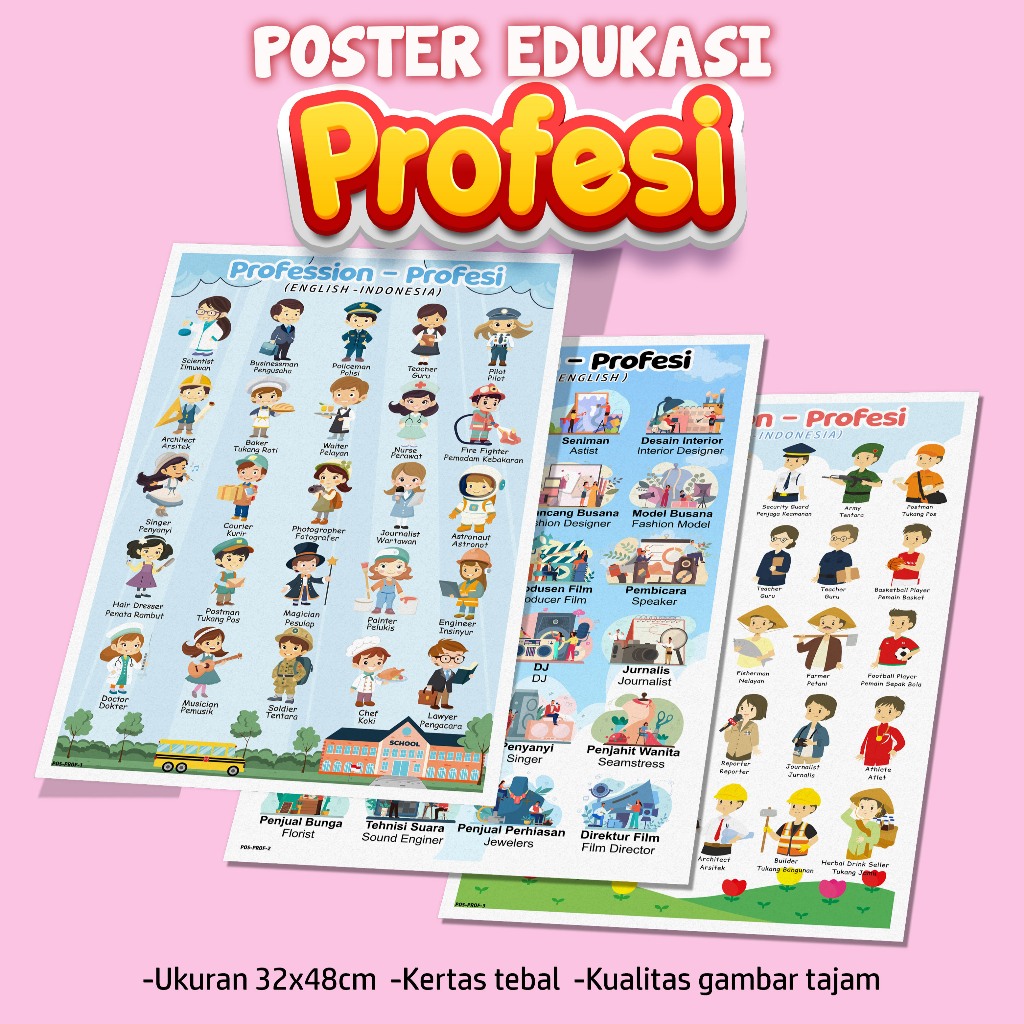 Poster Edukasi PROFESI - Poster edukasi anak poster profesi