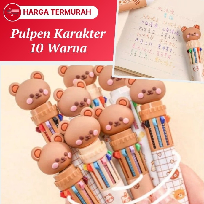 

Bolpoint 10 Warna Pulpen Warna Lucu Karakter Teddy Bear Bolpoint Warna Warni