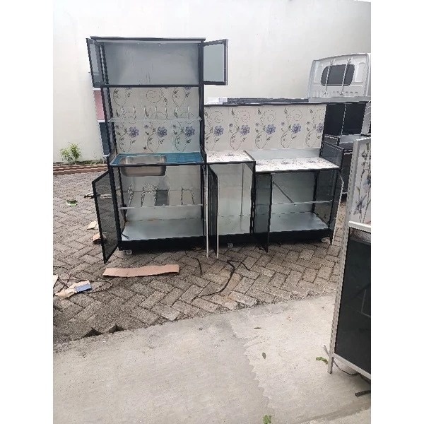 Kitchen set alumunium/rak piring alumunium/rak wastafel/rak kompor/rak cuci piring alumunium/pengiri
