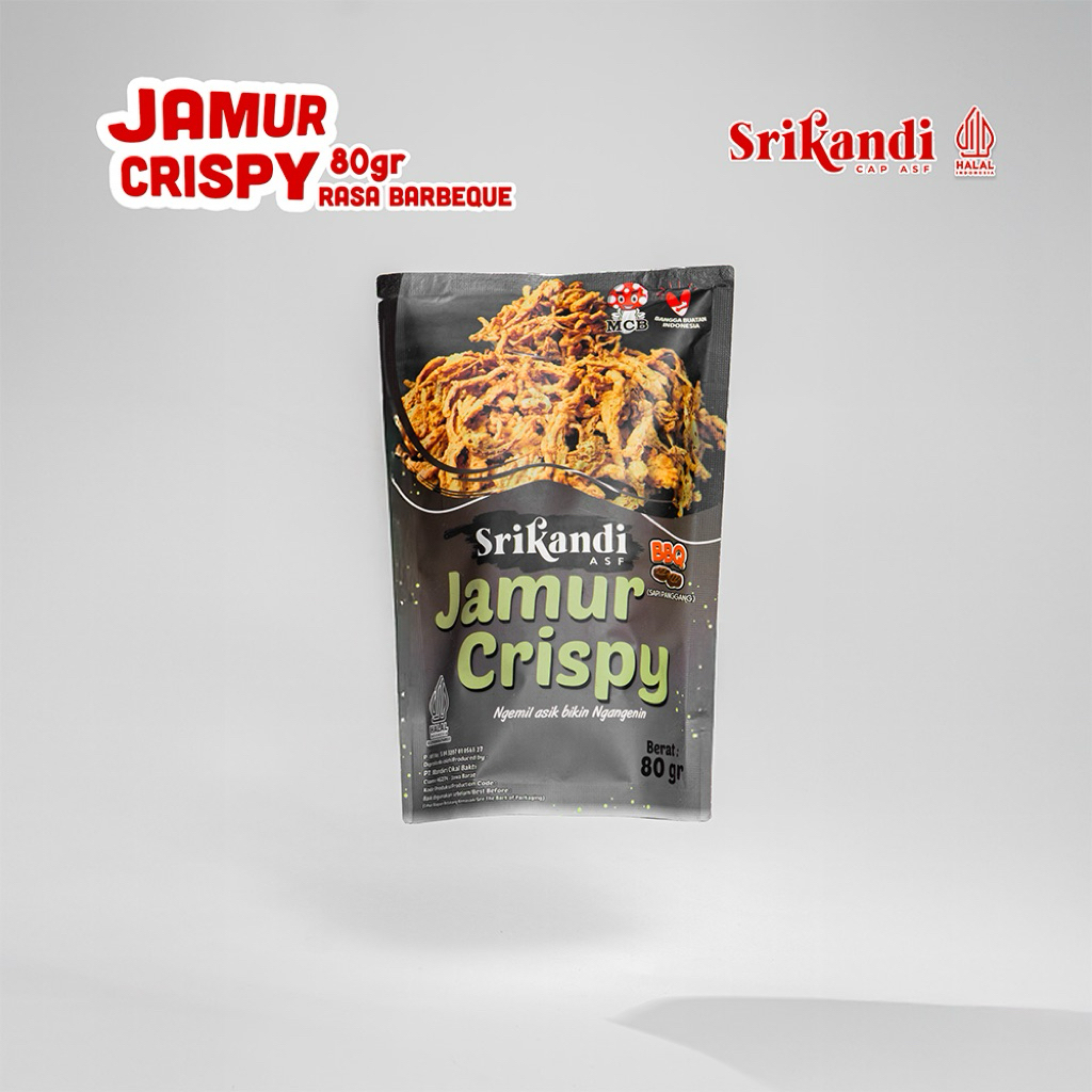 

Keripik Jamur 80 GR BBQ / 80 Gram Jamur Crispy Sapi Panggang Kripik Jamur Tiram