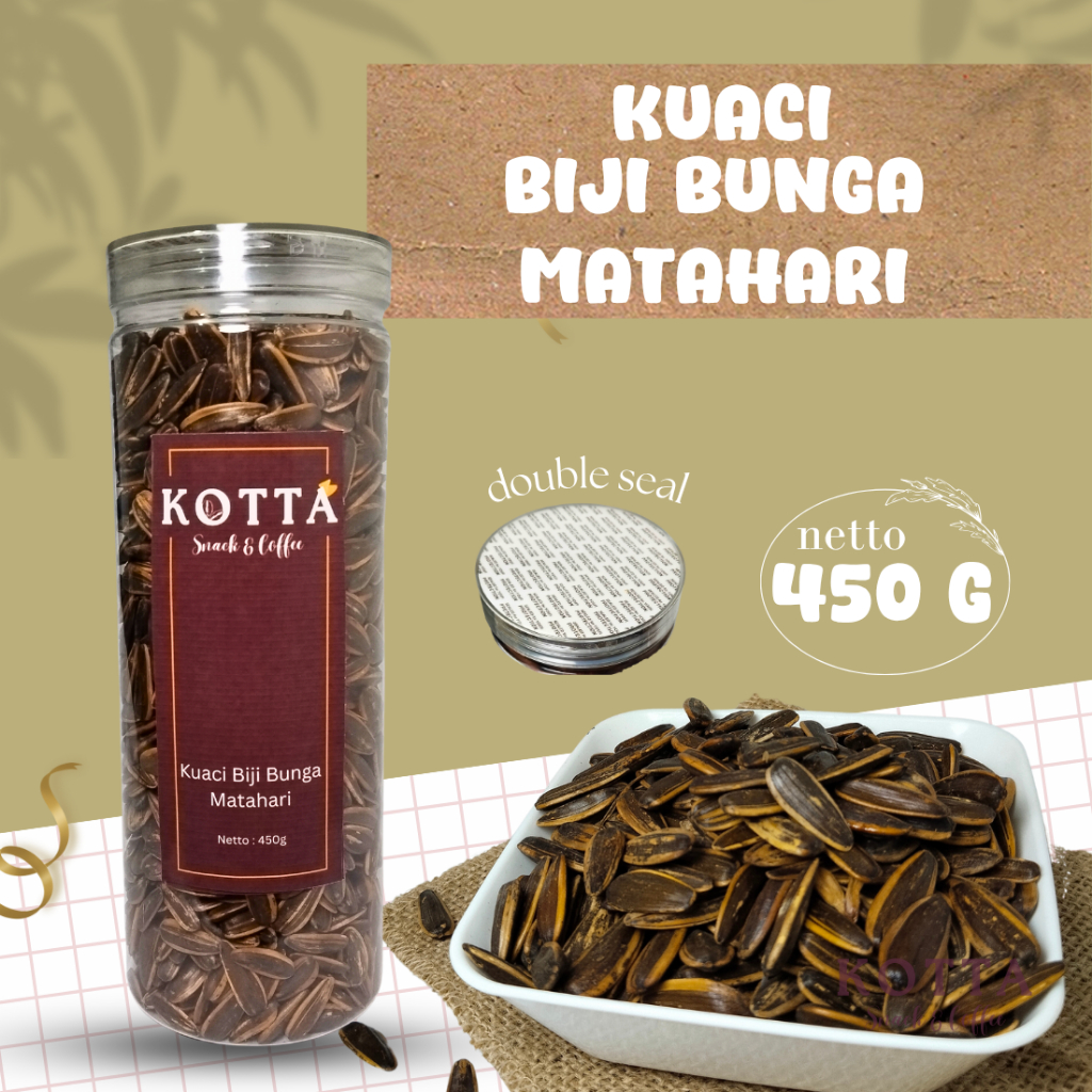 

Kuaci | Biji Bunga Matahari 450 gram | Kemasan Jar / Toples