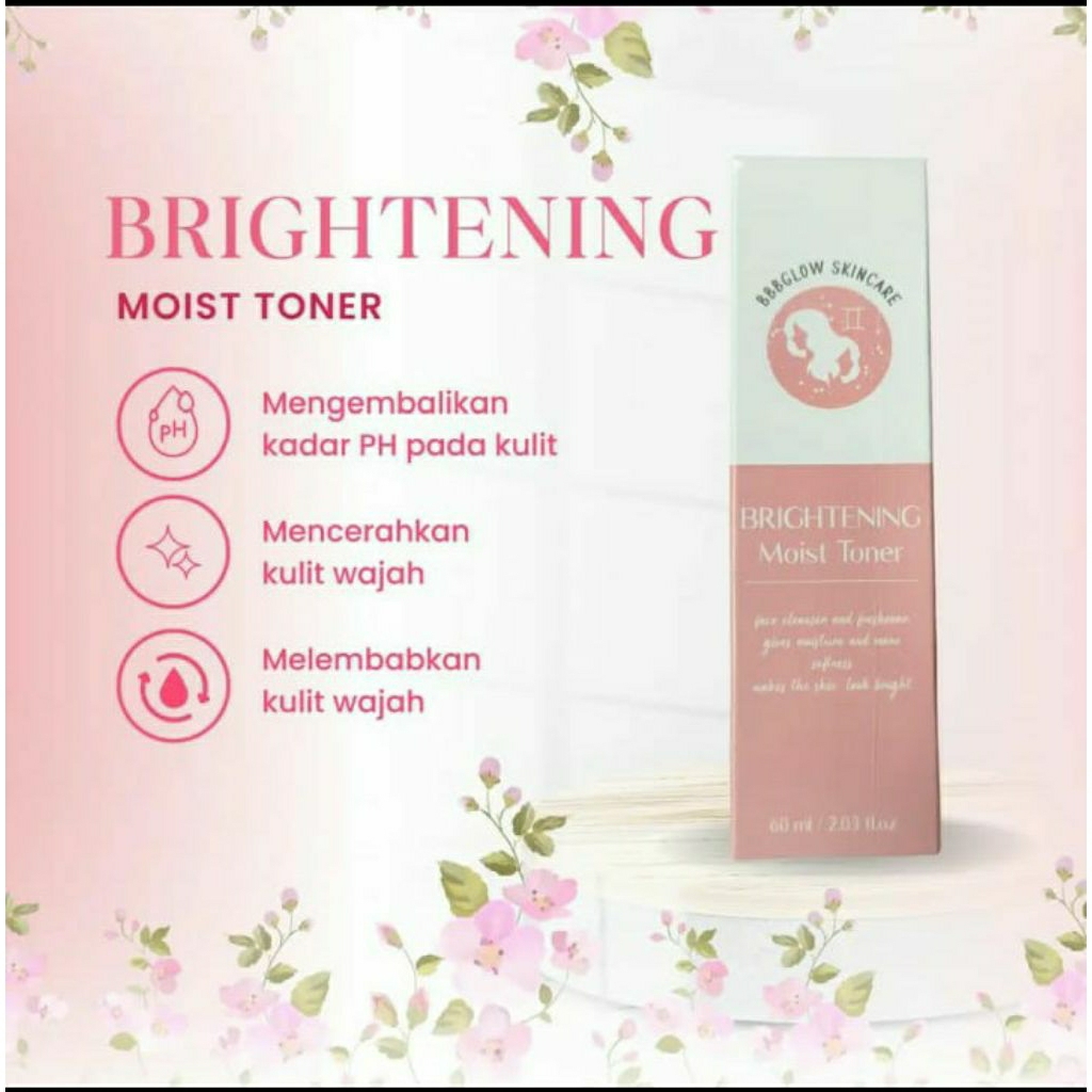 Face Brightening Moist Toner BBB Glow Skincare BPOM. Membuat Jerawat Kempes dan Wajah Glowing