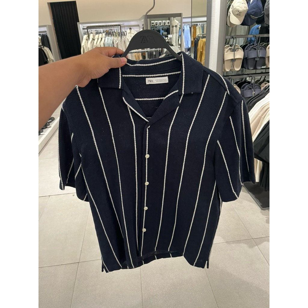 Kemeja Motif Garis Zara Man jastip