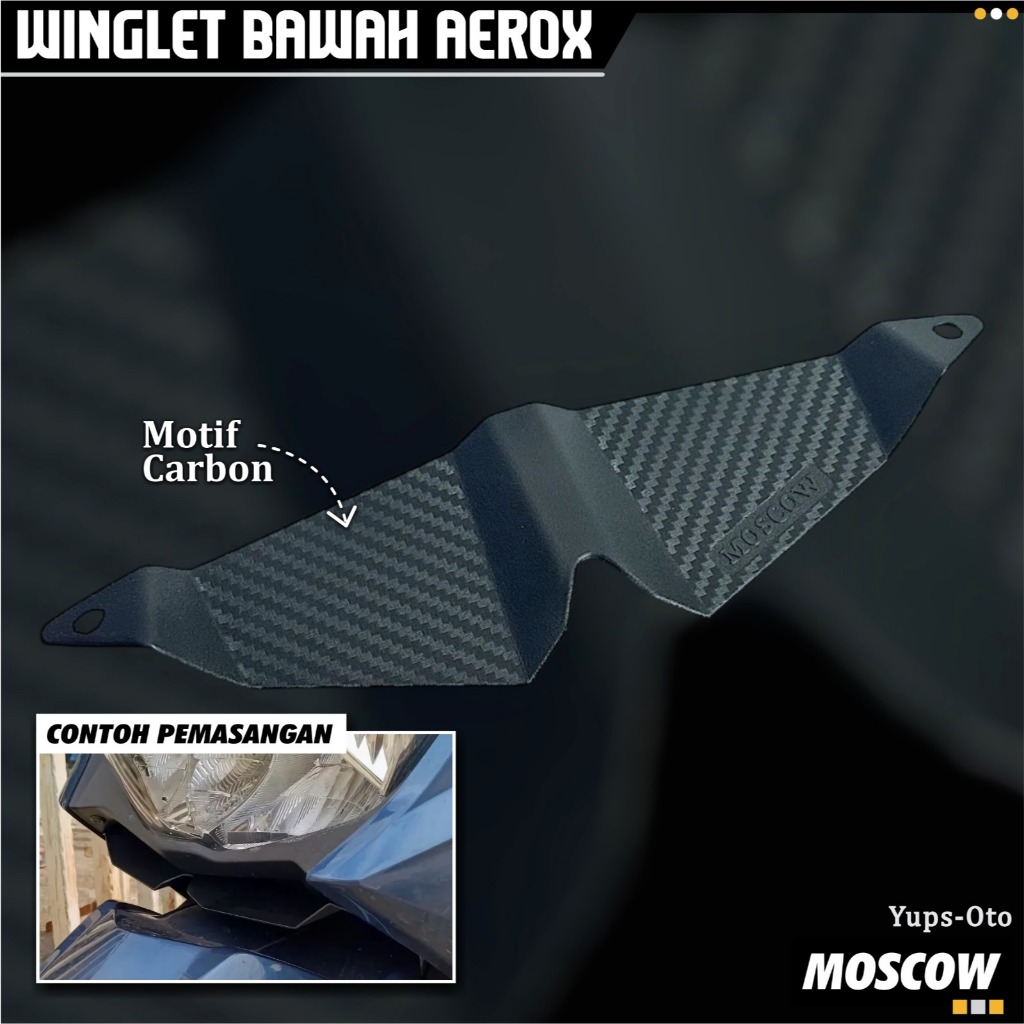 Winglet Aerox Connected 155 Original Moscow / Winglet New Aerox 155cc Plastik Abs Aksesoris Variasi 
