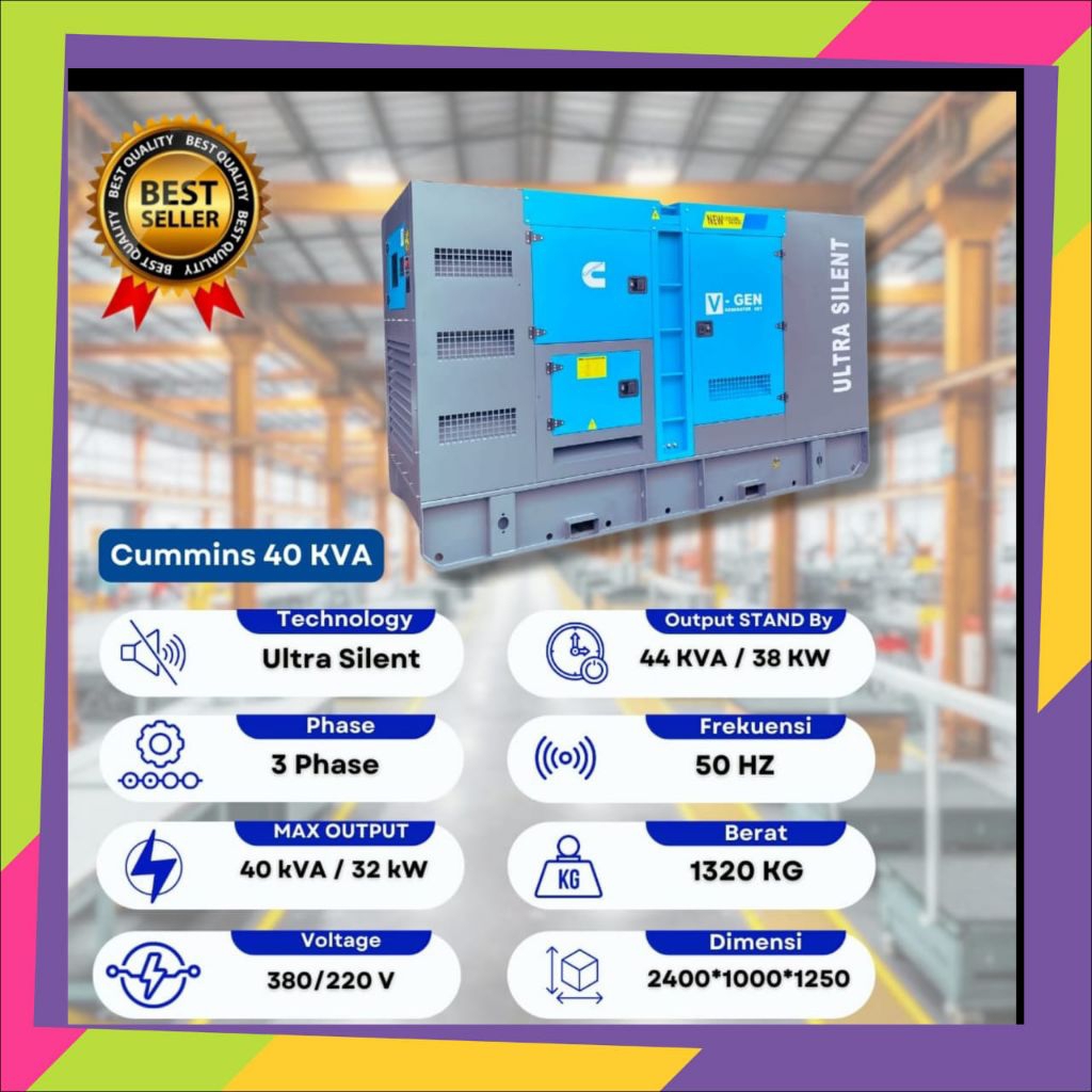Genset 40KVA Cummins Ultra Silent Diesel