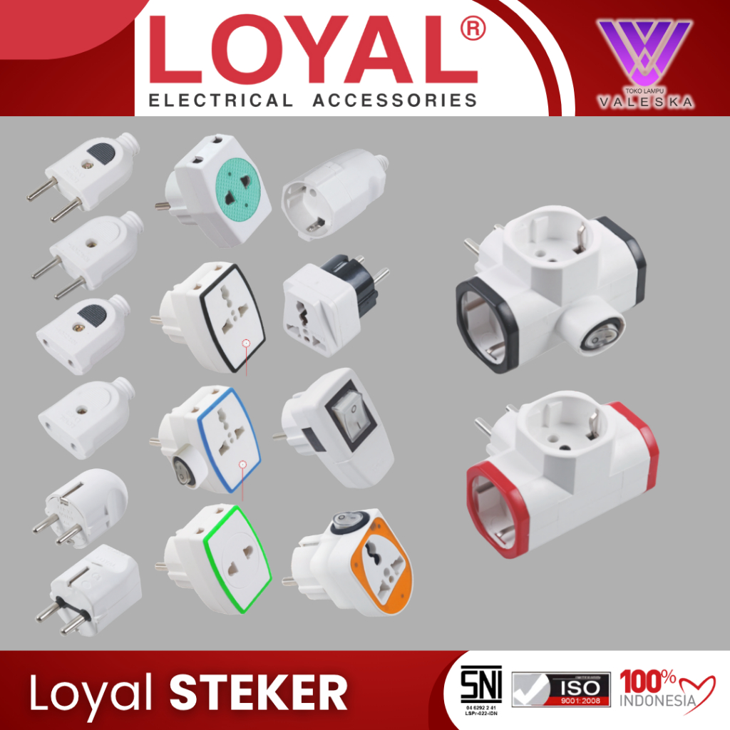 LOYAL Steker Arde Serbaguna Steker T-Multi Contra Steker Pin Kuningan Colokan Listrik