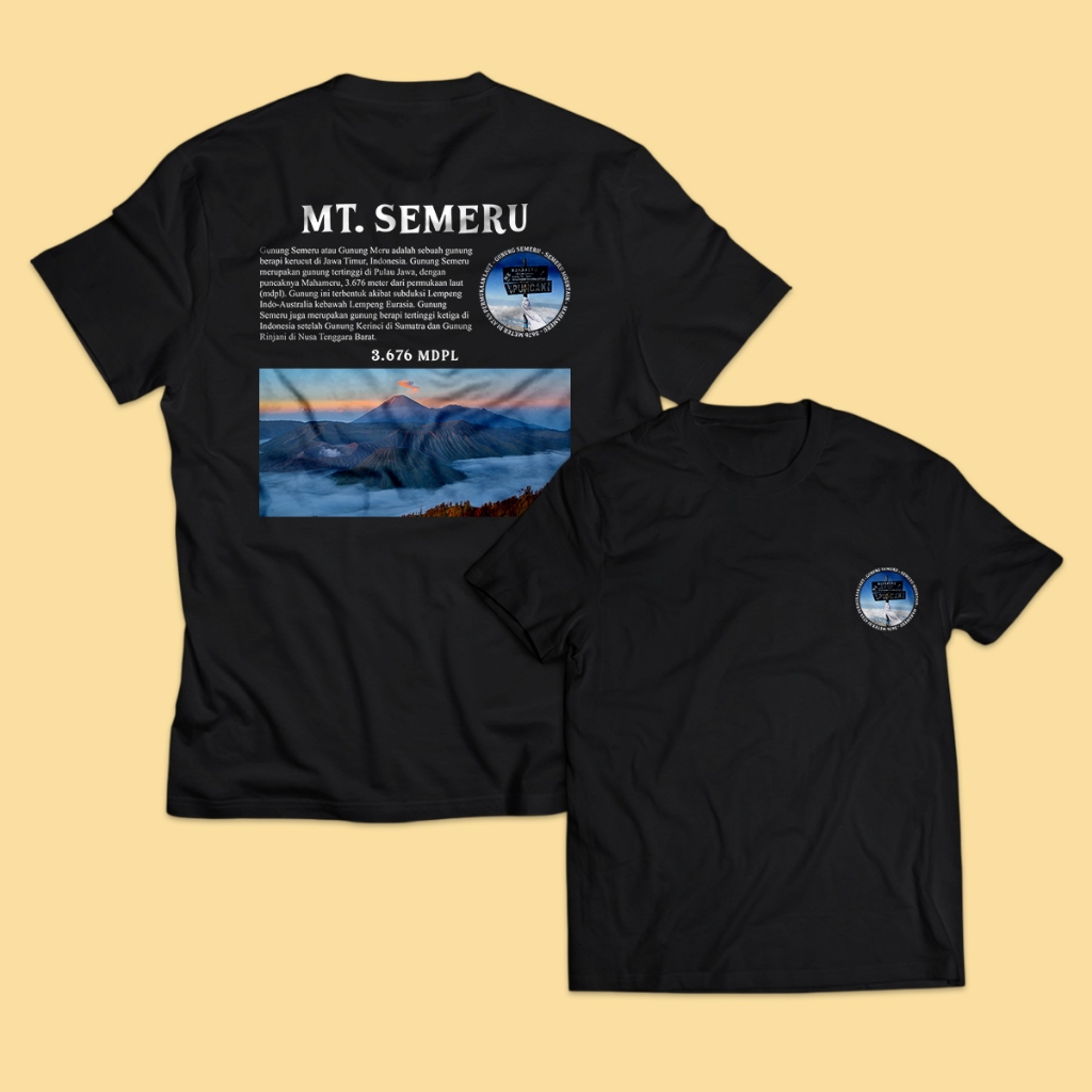 Kaos Pria Pendaki Gunung MT SEMERU Dewasa Baju Atasan Unisex PakeKaos