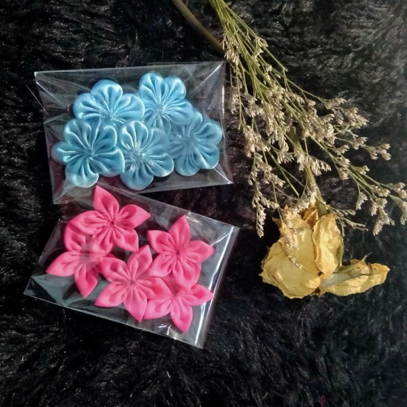 Bunga Serut 3cm Bunga Kain Aplikasi DIY Perca Satin Asahi Bros Souvenir Murah 3cm