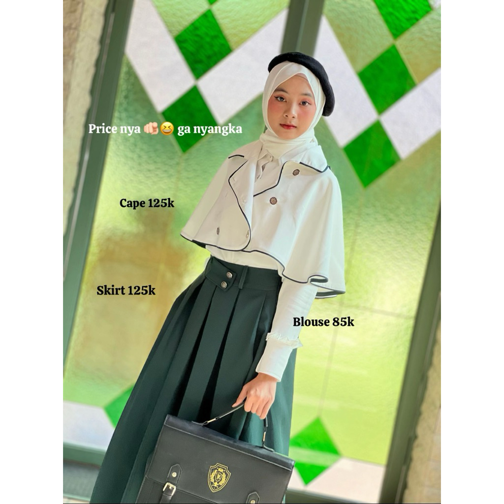 RTYU Ruby Wizard Cape Set Skirt Setelan Jubah Polos Anime Cosplay Outfit by Studhijab