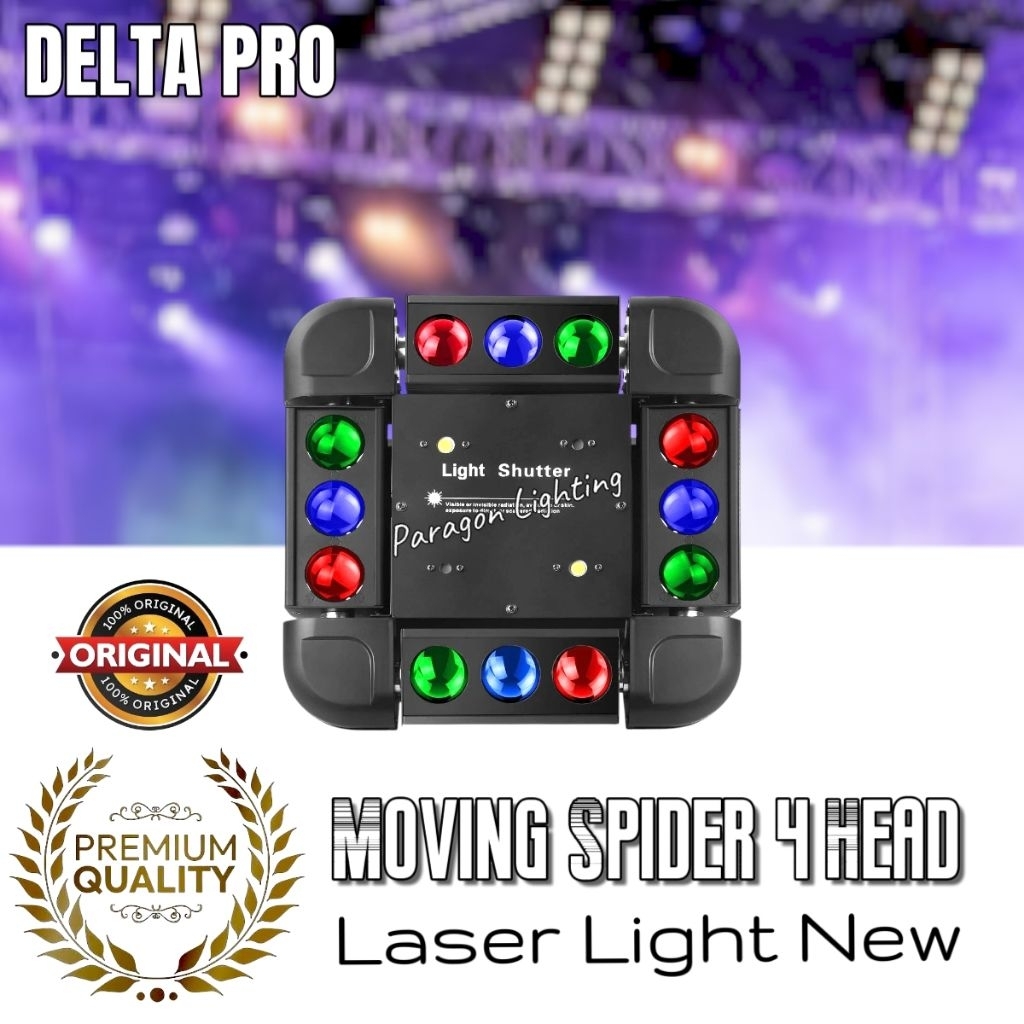 Lampu Moving Spider 4 Head Laser New Version 3