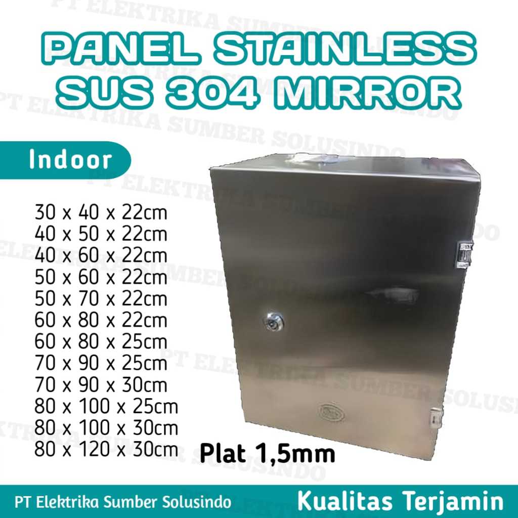 Box Panel STAINLESS SUS 304 Mirror INDOOR Ready banyak ukuran plat 1,5 mm / 30x40x22cm / 40x50x22cm 