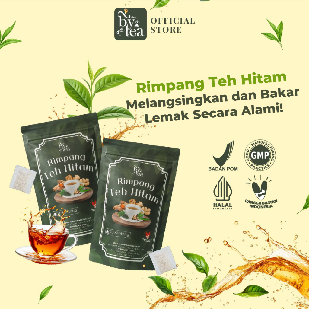 

ByTea Rimpang Teh Hitam - Isi 20 Teh Celup Herbal Untuk Melangsingkan dan Bakar Lemak Secara Alami