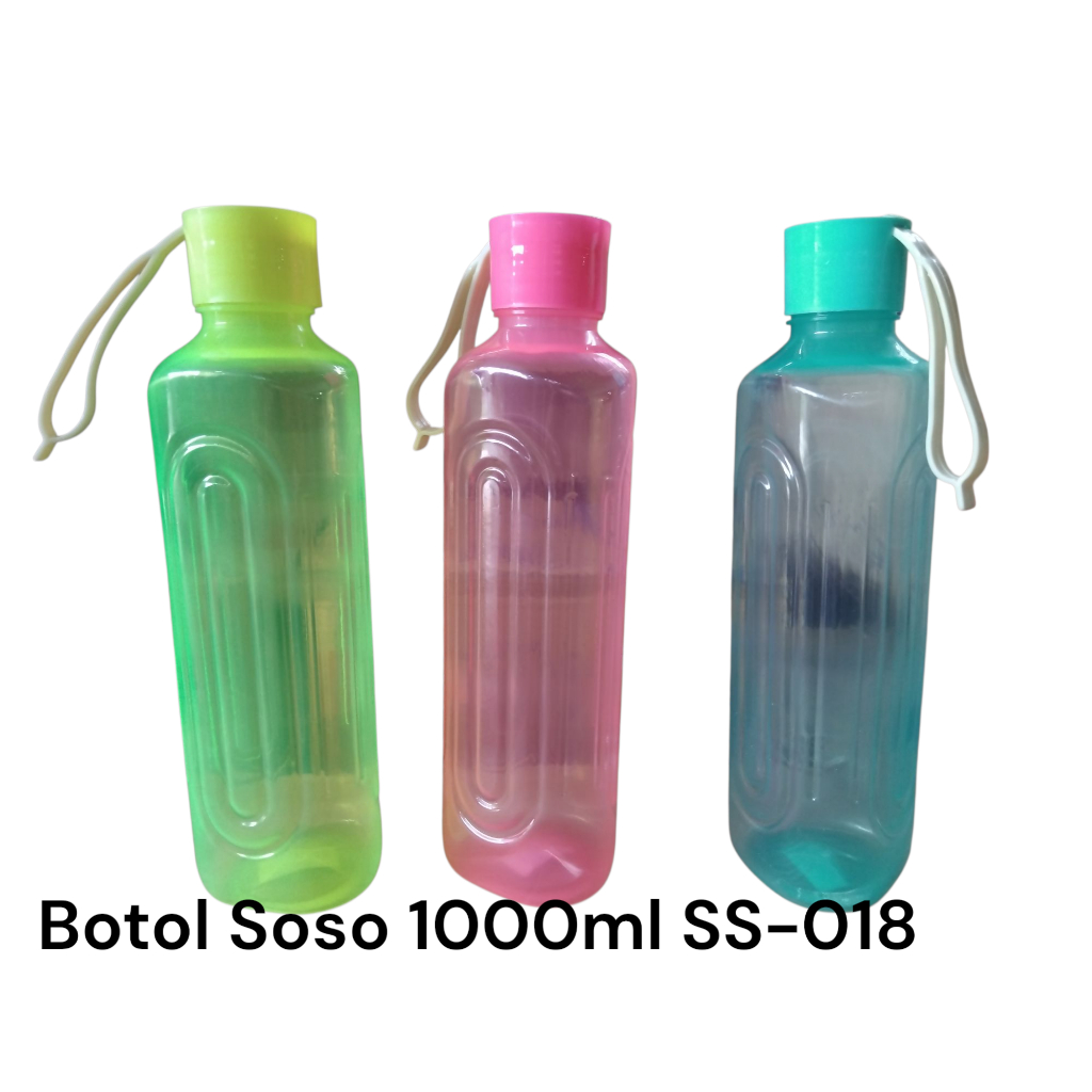 Botol Minum Korea 1 Liter Bahan Tebal Warna Cerah