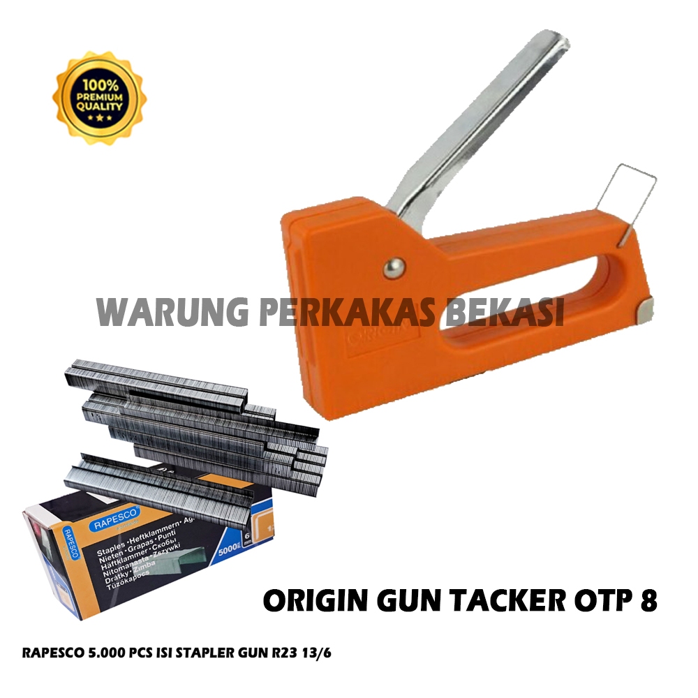 

OTP 8 Stapler Tembak Set Isi 13/6 / Gun Tacker Steples ORIGIN + ISI Stapler Jok Sofa Kasur
