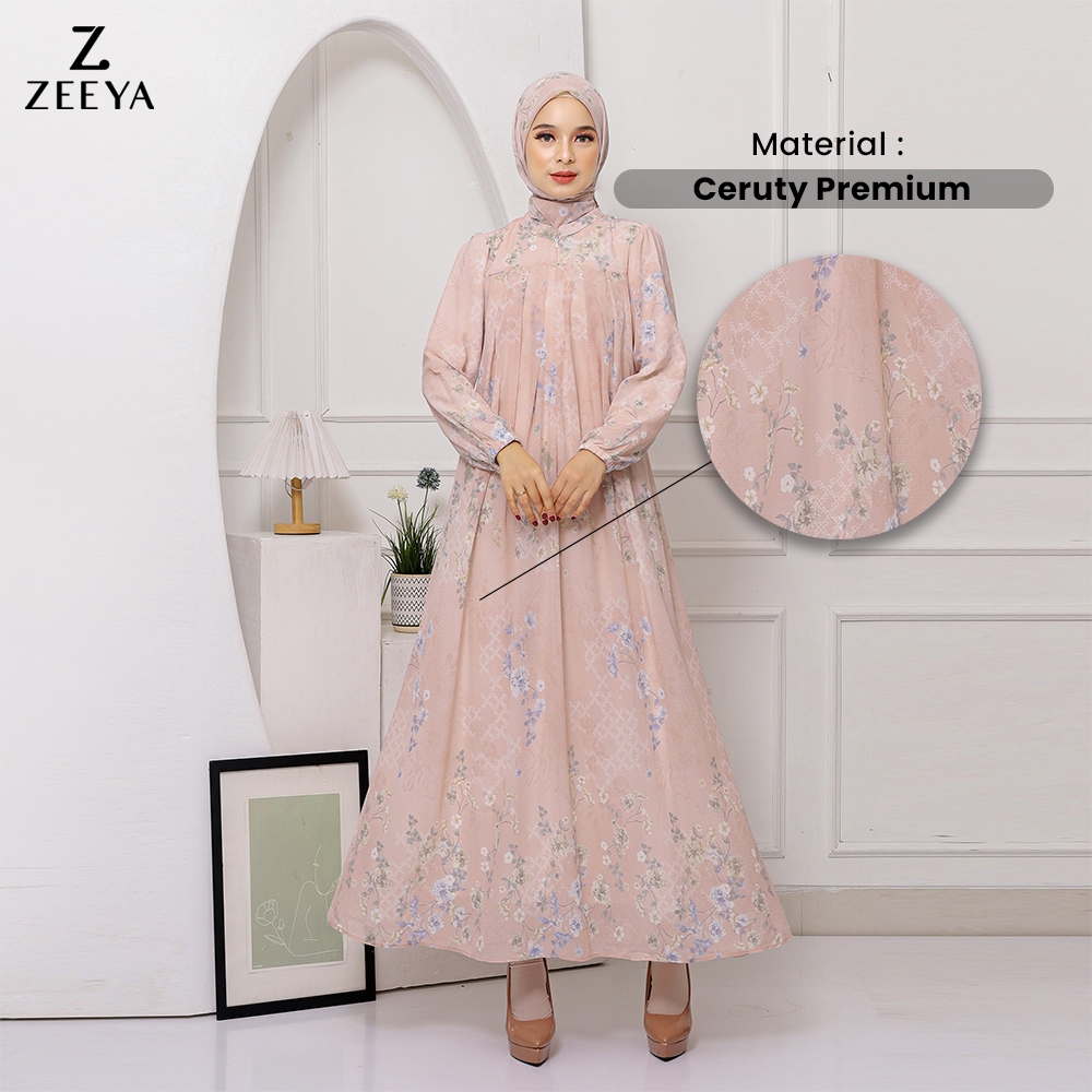 big promo zeeya collection inayya set gamis hijab muslim syari wanita bahan ceruty premium size m l