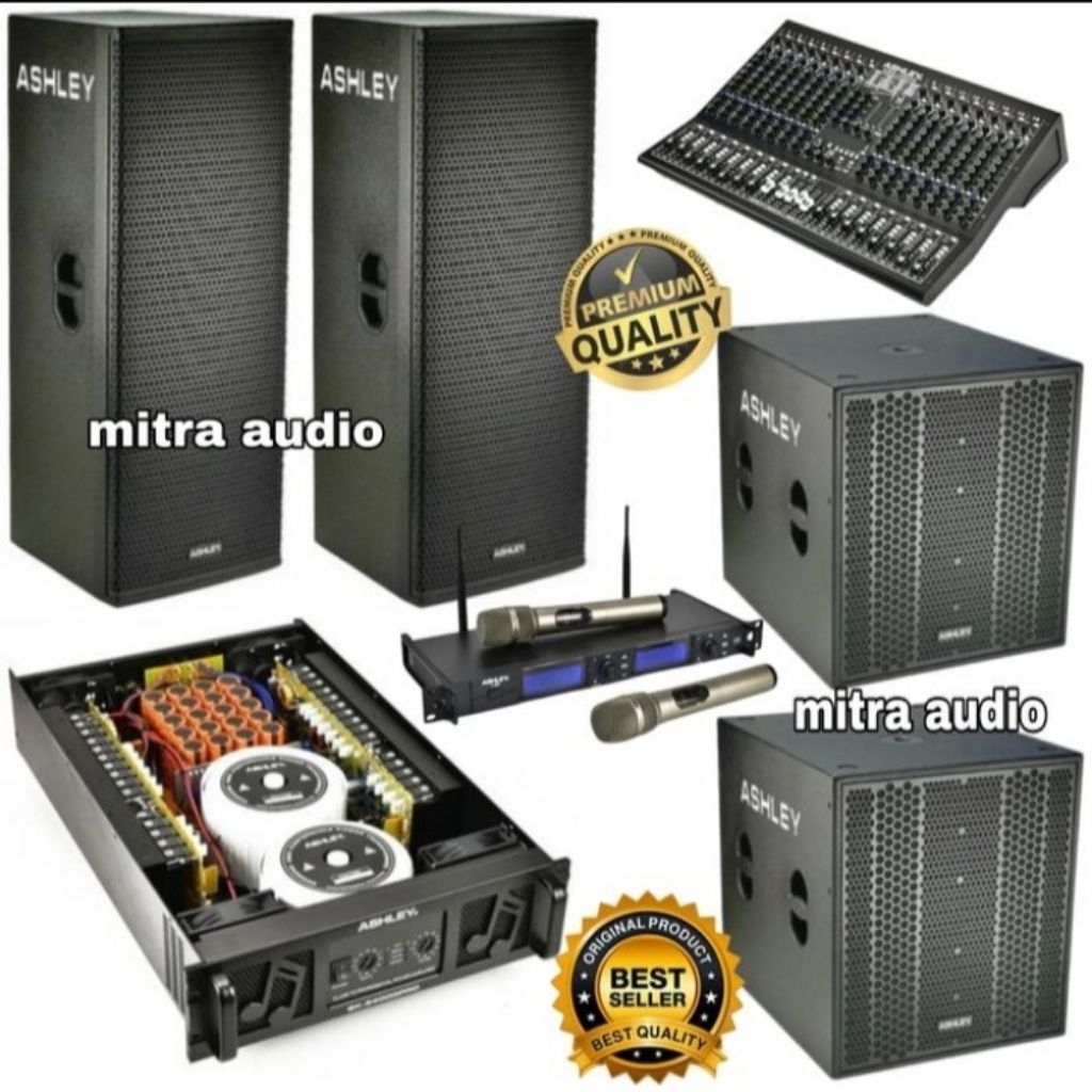 Paket sound speaker pasif ASHLEY 15 inch + subwoofer pasif ASHLEY 18 inch