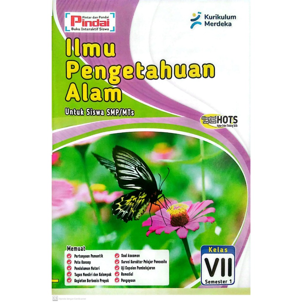 Buku LKS IPA Kelas 7 SMP/MTs kurikulum Merdeka Semester 1 Pinda & Cerdas