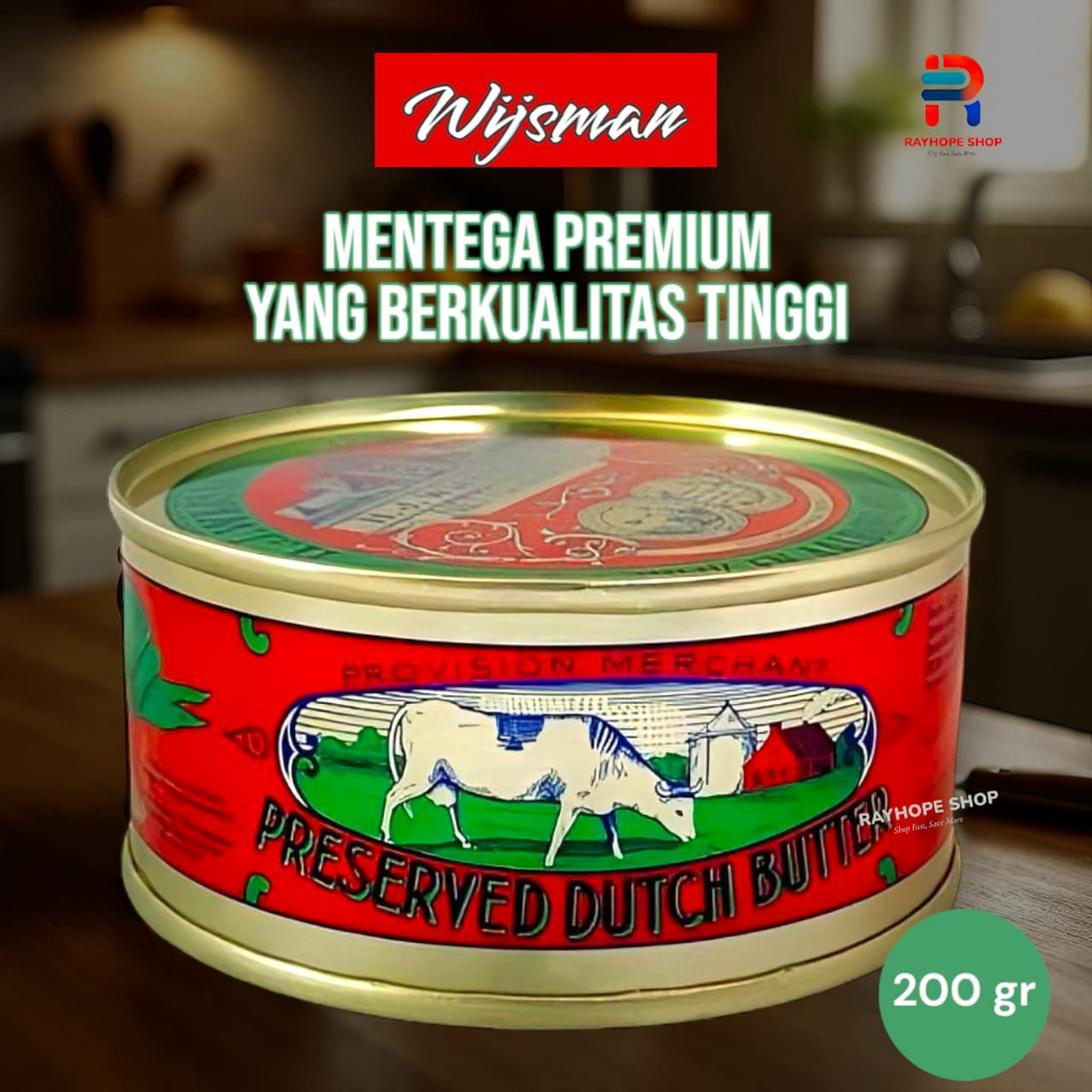 

PROMO Wijsman Mentega Asin Wisman Wysman Salted Butter Kaleng Tin Can 200gram 200 gram gr Murah Termurah Belanda Dutch Usaha Kekinian Viral Ide Jualan UMKM Toko Bahan Kue Kering Bika Ambon Kaastengel Nastar Naastart Horeca Horeka Bakery Roti Susu Lebaran