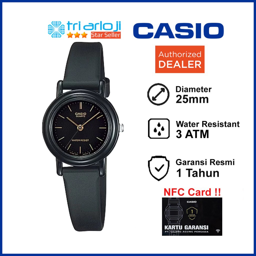 CASIO LQ-139AMV-1ELDF Jam Tangan Wanita Analog Rubber Hitam LQ-139AMV-1E LQ139