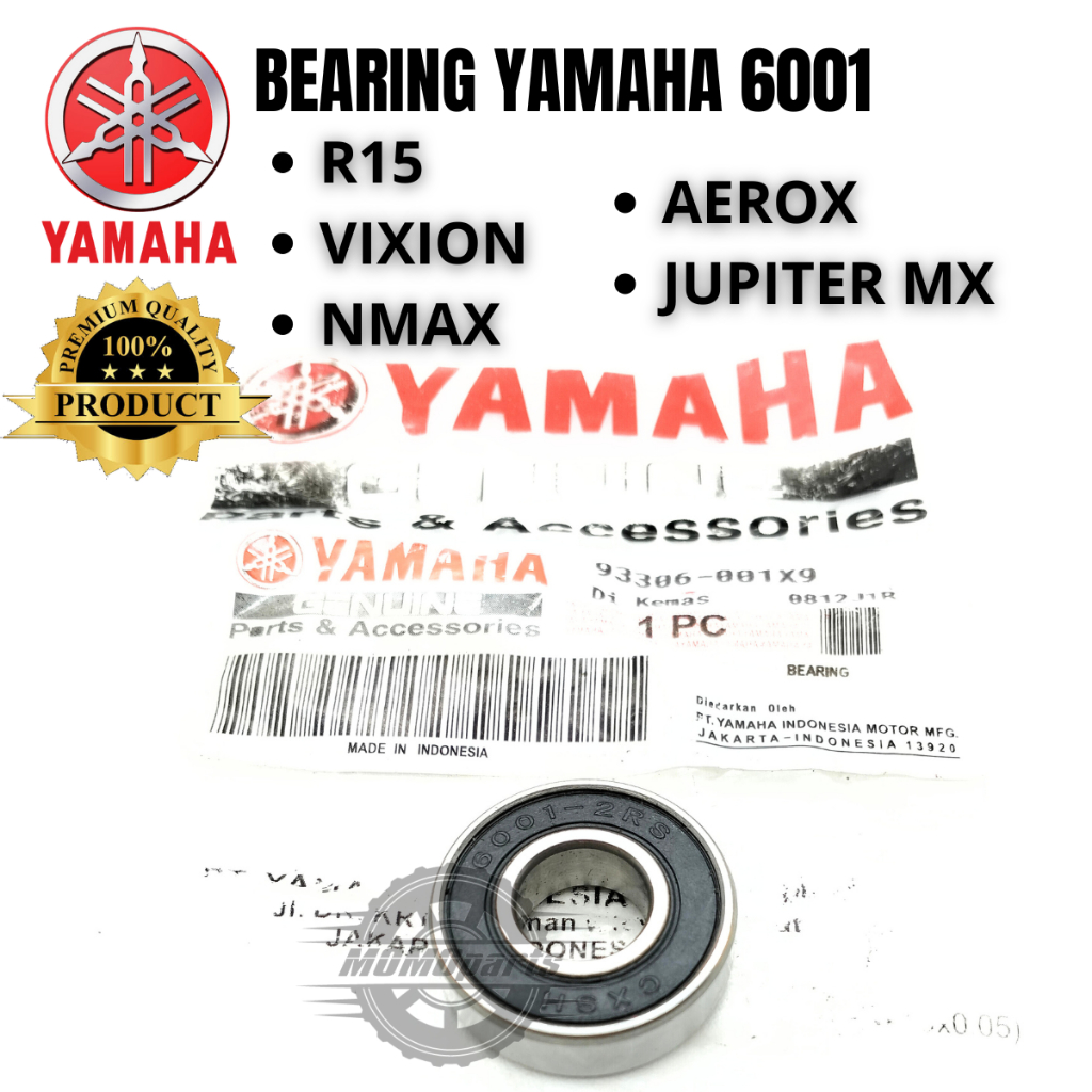 BEARING RASIO YAMAHA 6001 R15 VIXION NMAX AEROX JUPITER MX LAHAR RODA BELAKANG KUALITAS ASLI ORI YGP