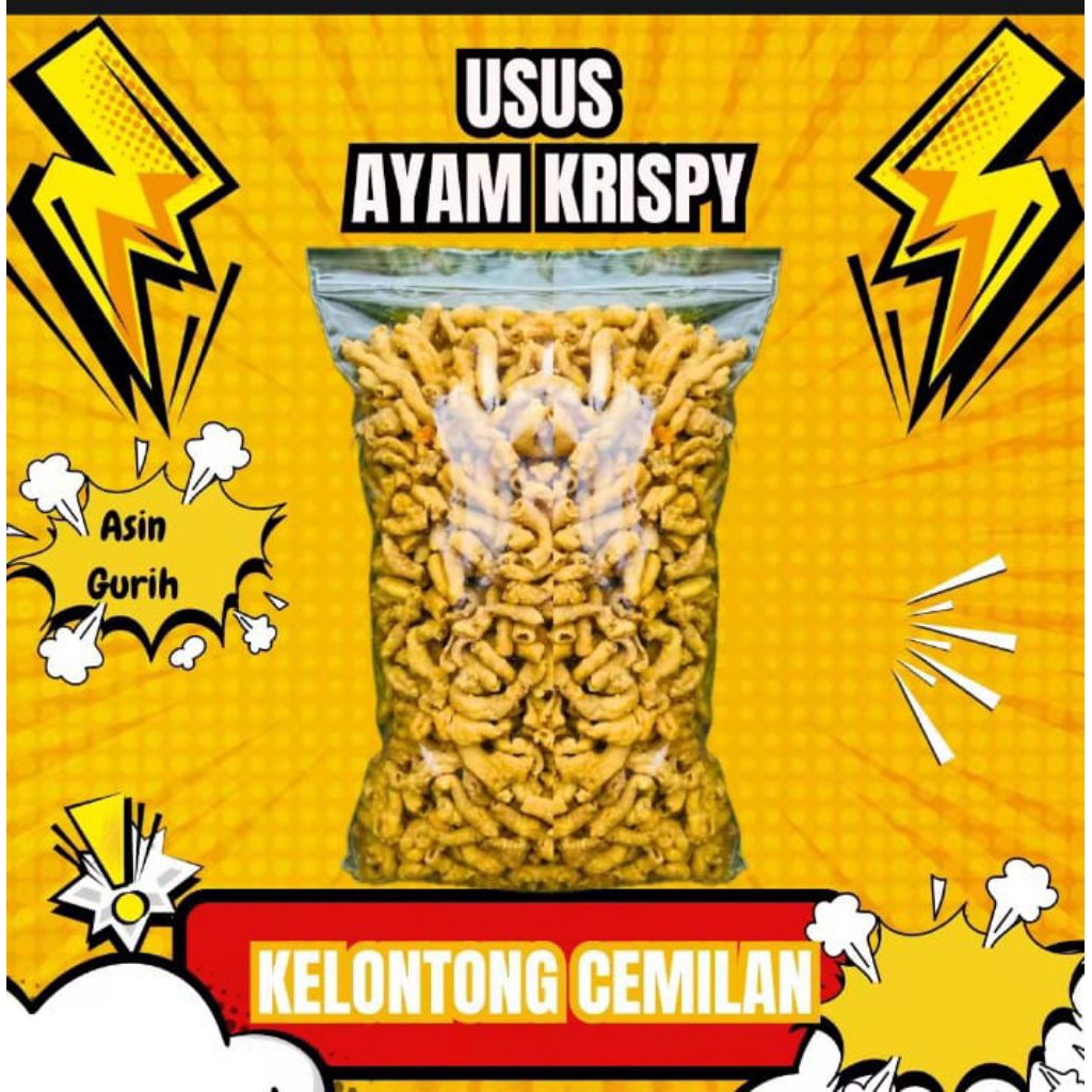 

Kripik Usus Original Ukuran 250 Gram Varian Original /Kripik Usus Krispy Original 100 Gram