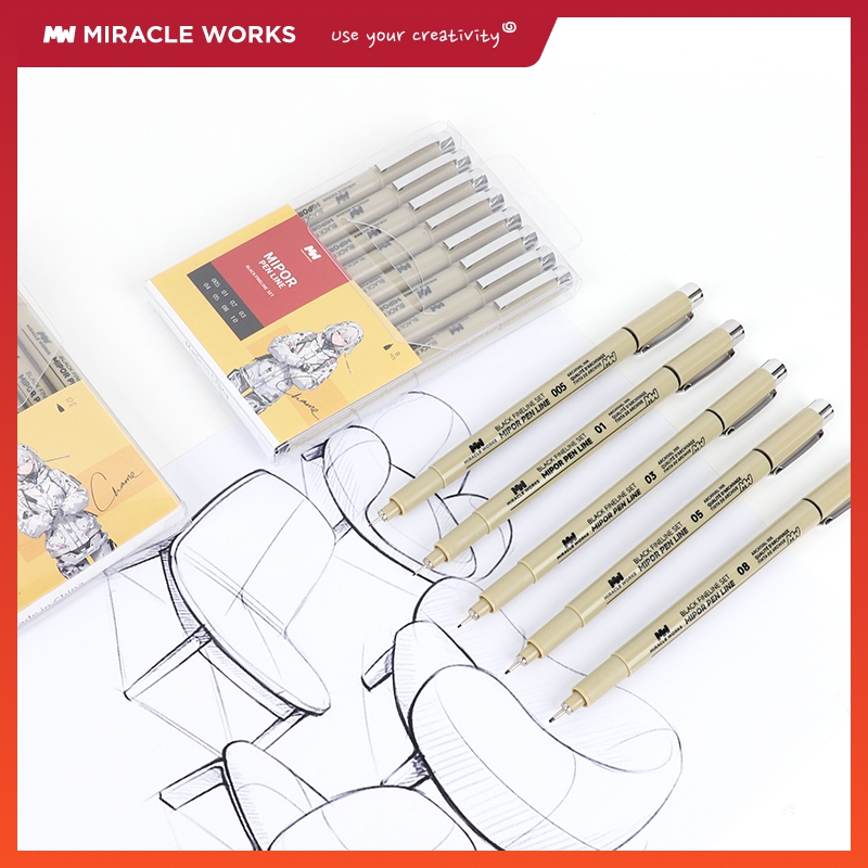 

MW Micron Drawing pen set 3/5/10/12 Waterproof Drawing Pen Micron Set