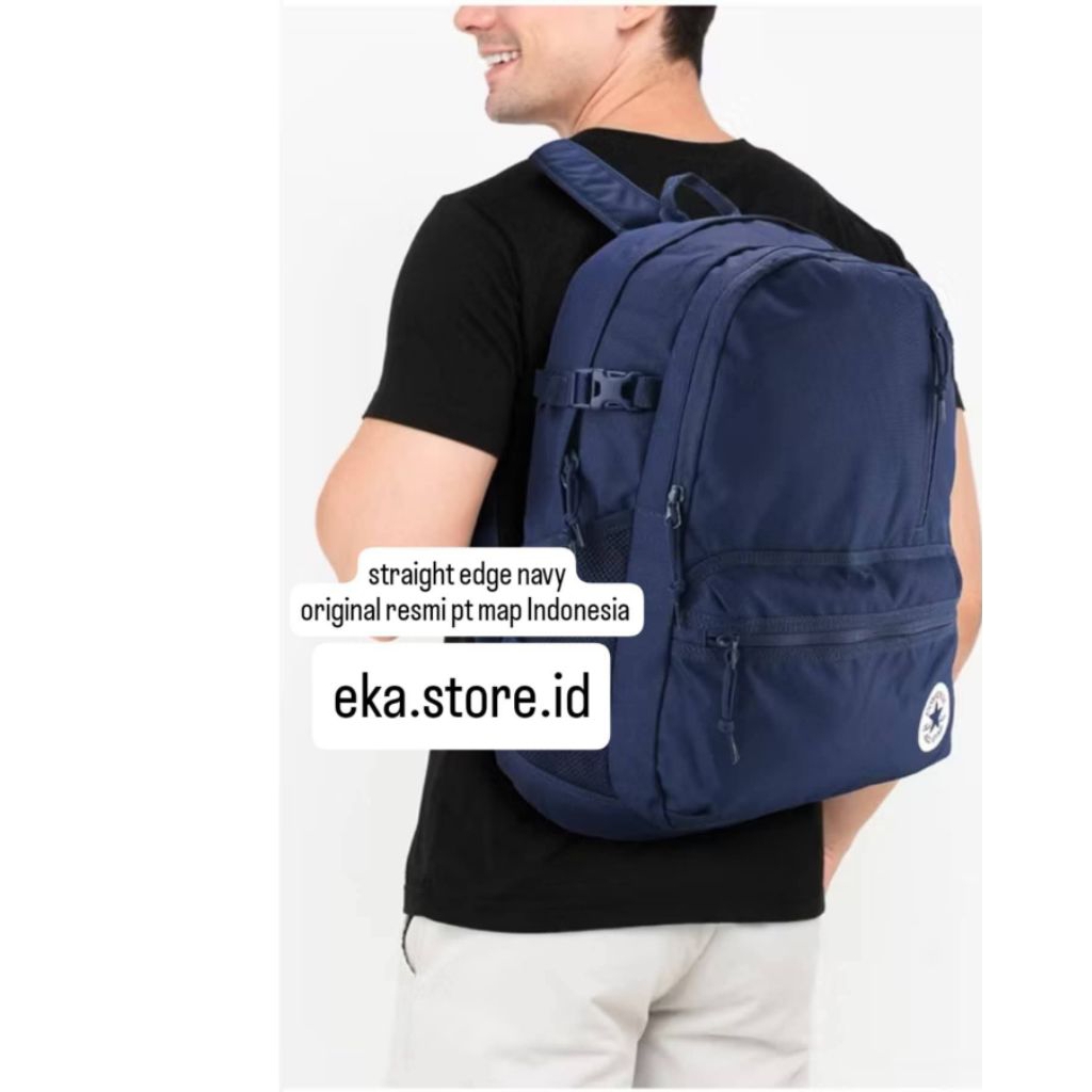 TAS CONVERSE STRAIGHT EDGE NAVY BLUE Backpack Tas Converse Straight Edge (Slot 4) ORIGINAL 100% Resm