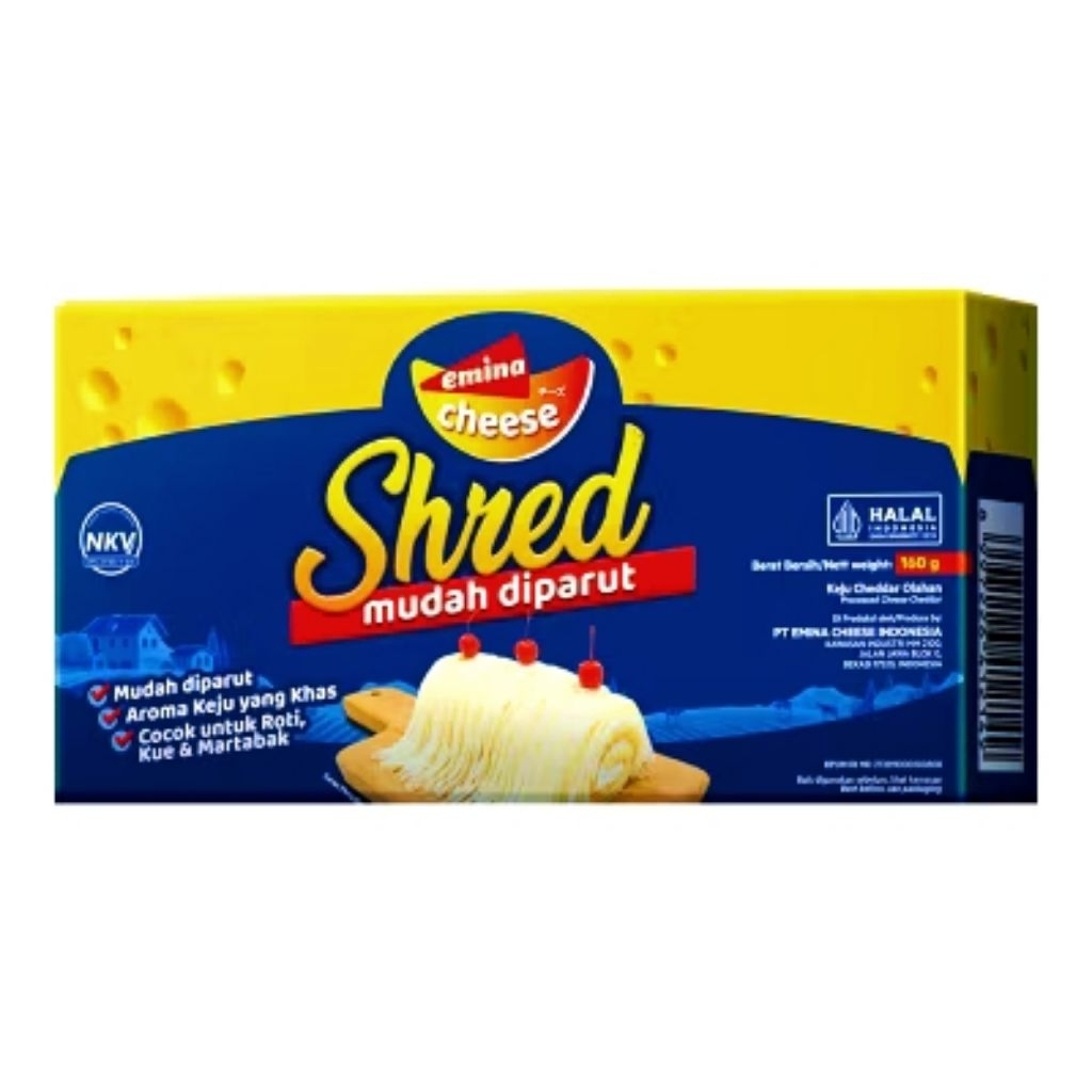 

Emina cheese SHRED keju mudah diparut 160 gram