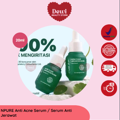 NPURE Anti Acne Serum / Serum Anti Jerawat / Kulit Berminyak / Serum Wajah Bebas Jerawat